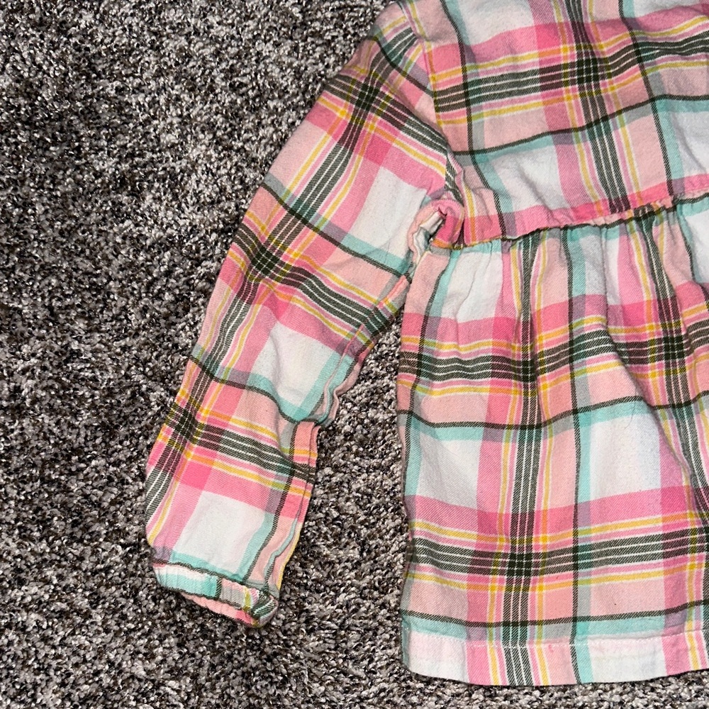 Carter's Pink and Green Plaid Baby Shirt & Matching Green Pants - Picture 10 of 14